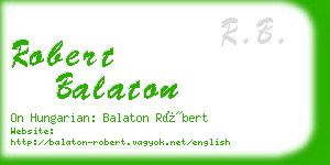 robert balaton business card